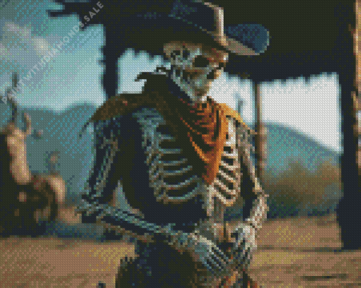 Skeleton Cowboy Diamond Painting