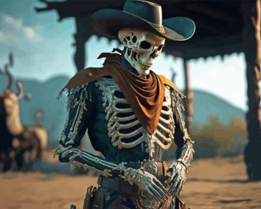 Skeleton Cowboy Diamond Painting