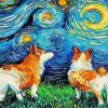 Starry Night Dogs Diamond Painting