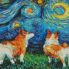 Starry Night Dogs Diamond Painting