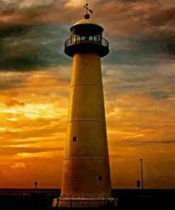 Sunrise Biloxi Lighthouse Diamond Painting