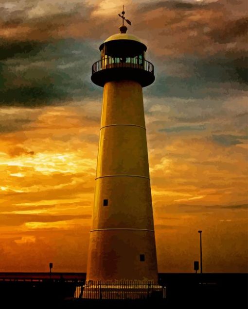 Sunrise Biloxi Lighthouse Diamond Painting