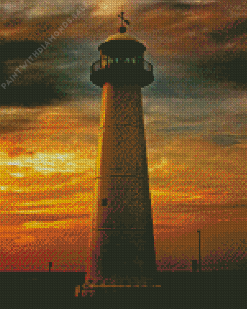 Sunrise Biloxi Lighthouse Diamond Painting