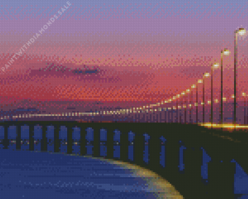 Sunset Ile De Re Bridge Diamond Painting