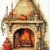 Vintage Fireplace Diamond Painting