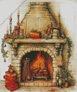 Vintage Fireplace Diamond Painting