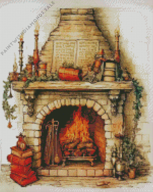 Vintage Fireplace Diamond Painting