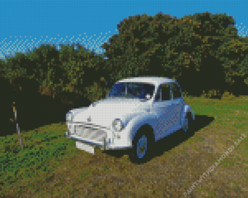 White Minor Car Diamond Painting