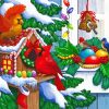 Winter Christmas Birdhouse Diamond Painting