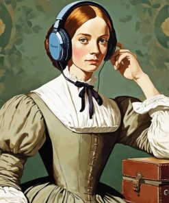 Woman Listening To Music Diamond Painting