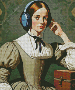 Woman Listening To Music Diamond Painting