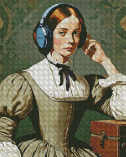 Woman Listening To Music Diamond Painting