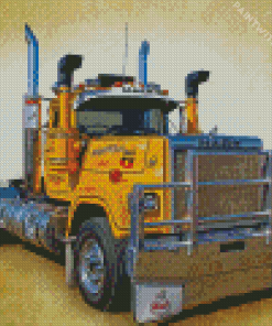 Yellow Mack Truck Diamond Painting