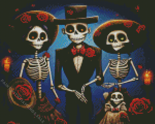 Day Of The Dead Love Family Diamond Painting