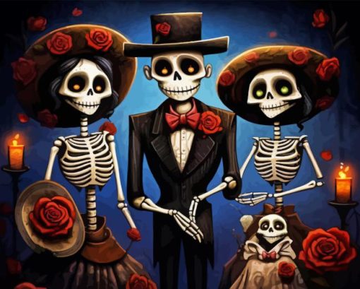 Day Of The Dead Love Family Diamond Painting