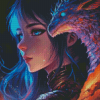 Girl And Dragon Diamond Painting