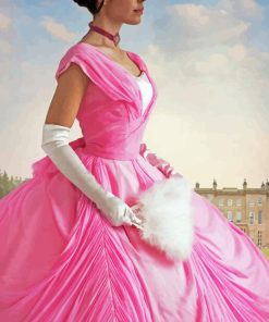 Lady In Pink Dress Diamond Painting