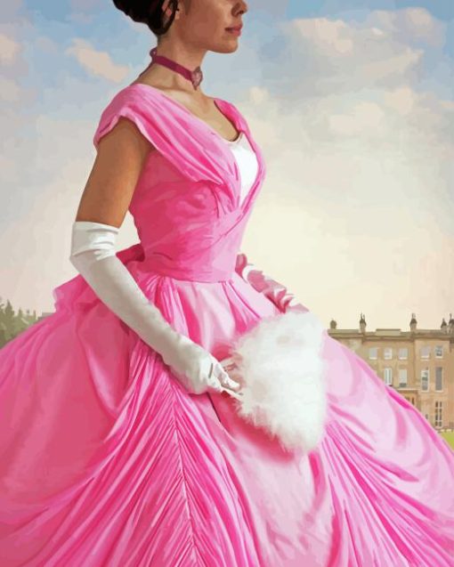 Lady In Pink Dress Diamond Painting