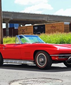 Red 67 Stingray Car Diamond Painting