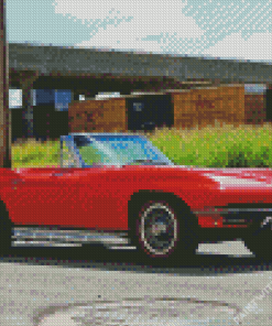 Red 67 Stingray Car Diamond Painting