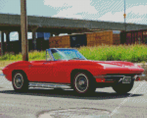 Red 67 Stingray Car Diamond Painting