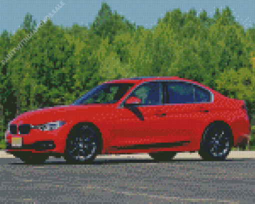 Red BMW 340i Diamond Painting