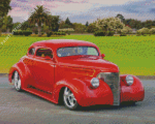 Red Luxury Hotrod Diamond Painting