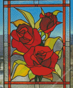 Rose With Stained Glass Diamond Painting