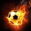 Soccer Ball On Fire Diamond Painting