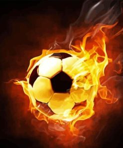 Soccer Ball On Fire Diamond Painting