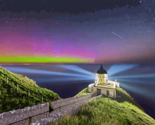 St Abbs Lighthouse Scottish Borders Diamond Painting