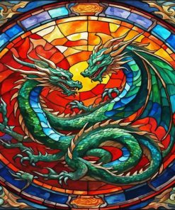 Stained Glass Dragon Diamond Painting