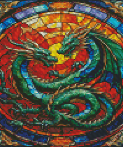 Stained Glass Dragon Diamond Painting