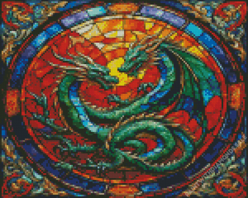 Stained Glass Dragon Diamond Painting