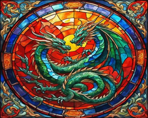 Stained Glass Dragon Diamond Painting