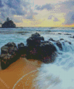 Waves Over Rock Diamond Painting