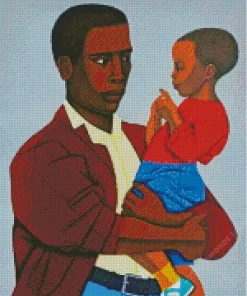 African Father And Child Diamond Painting