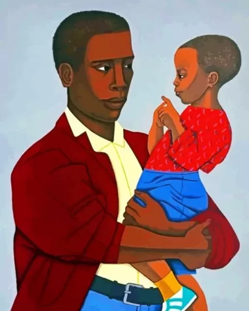 African Father And Child Diamond Painting