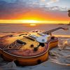 Antique Guitar Seaside Diamond Painting