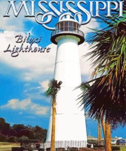 Biloxi Lighthouse Mississippi Poster Diamond Painting