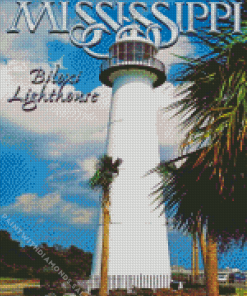 Biloxi Lighthouse Mississippi Poster Diamond Painting