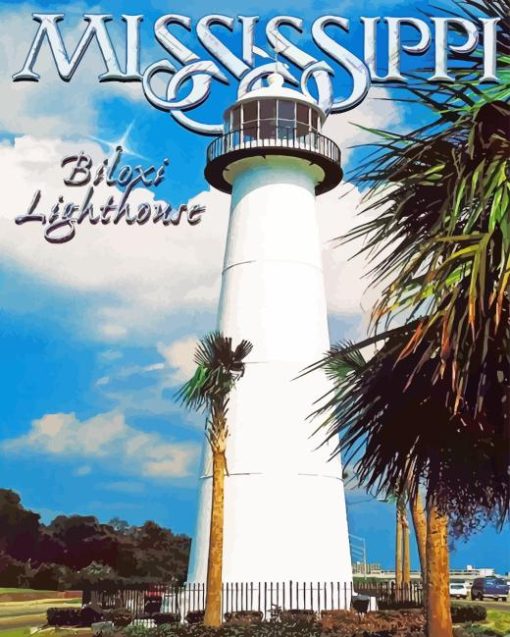 Biloxi Lighthouse Mississippi Poster Diamond Painting