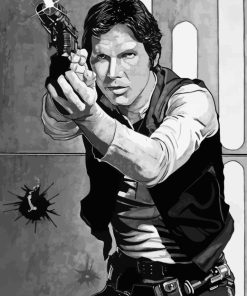 Black And White Han Solo Diamond Painting