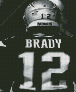 Black And White Tom Brady Diamond Painting