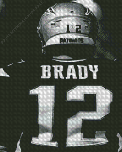 Black And White Tom Brady Diamond Painting