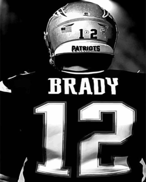 Black And White Tom Brady Diamond Painting