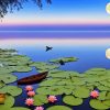 Boat And Water Lilies Diamond Painting