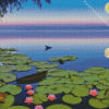 Boat And Water Lilies Diamond Painting