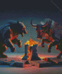 Bull Bear Diamond Painting