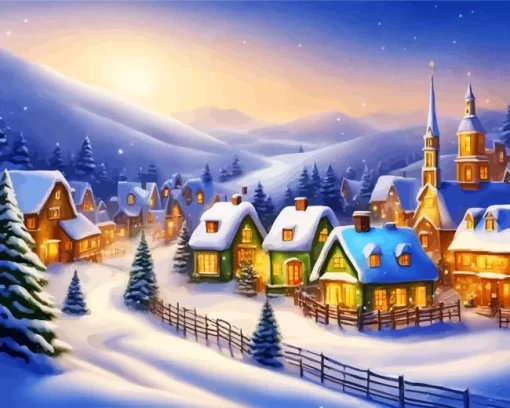 Christmas Village Diamond Painting